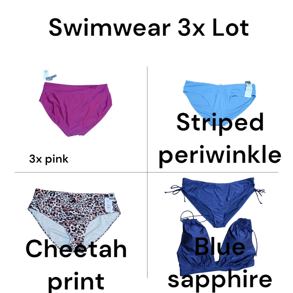 New Swimwear Plus Size 3x Mix Time & True Terra & Sky NWT